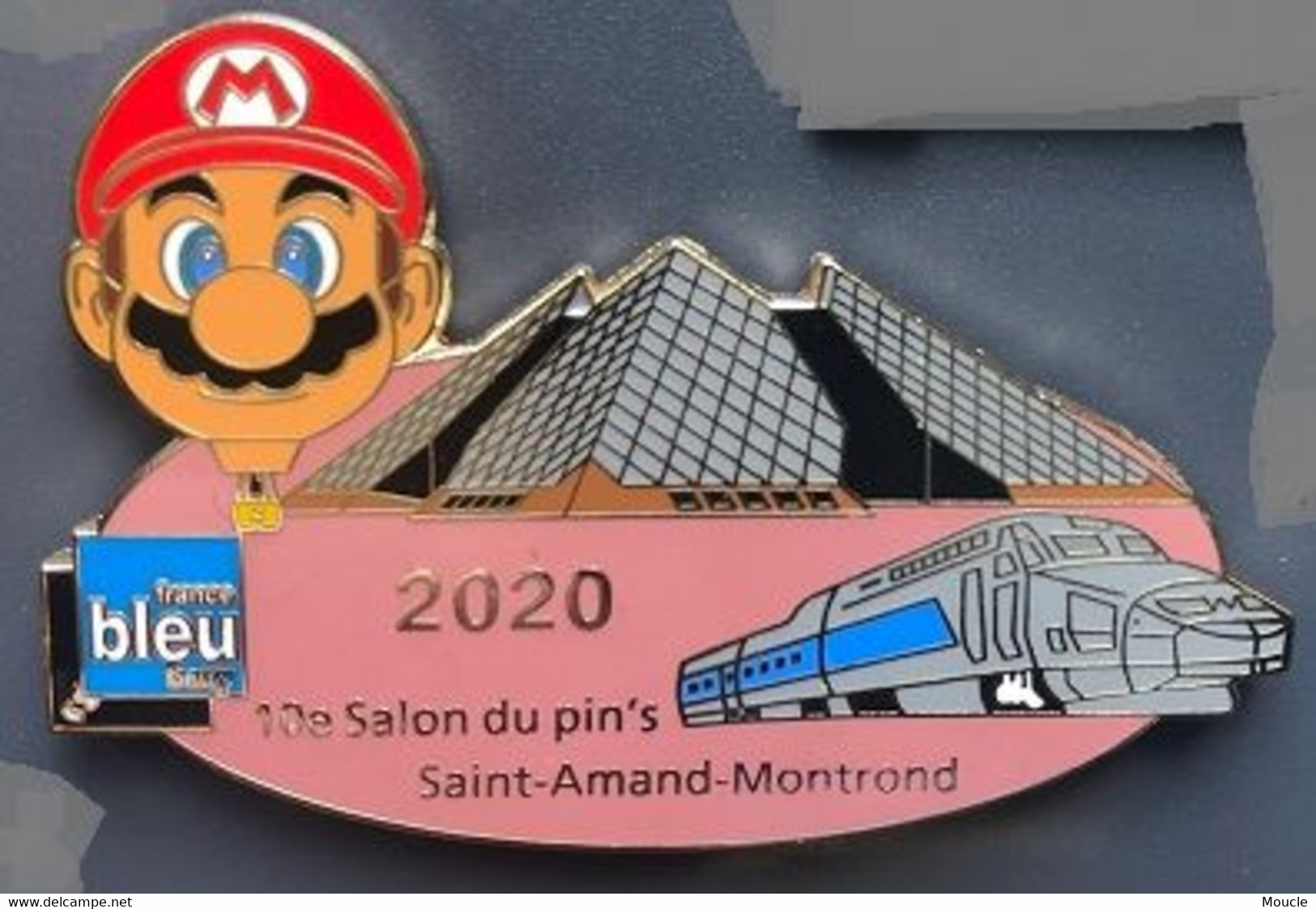 TGV GRIS - RADIO FRANCE BLEU BERRY - SUPER MARIO - TRAIN - 10ème SALON DU PIN'S SAINT - AMAND - MONTROND - EGF - (30) - TGV