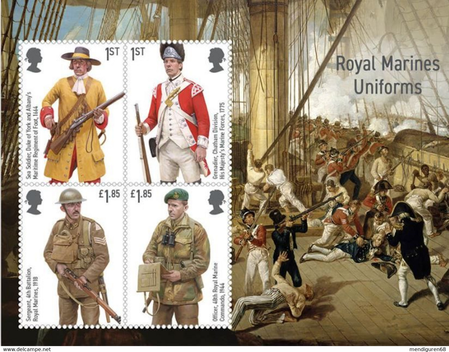 GROSSBRITANNIEN GRANDE BRETAGNE GB 2022 M/S ROYAL MARINES MNH SG MS4722 MI B5052-55 YT F5443-46 SN SH4283 - Neufs