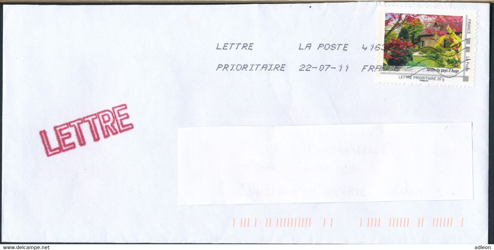 France-IDTimbres - Jardin Du Pays D'Auge - YT IDT 7 Sur Lettre Du 22-07-2011 - Cartas & Documentos