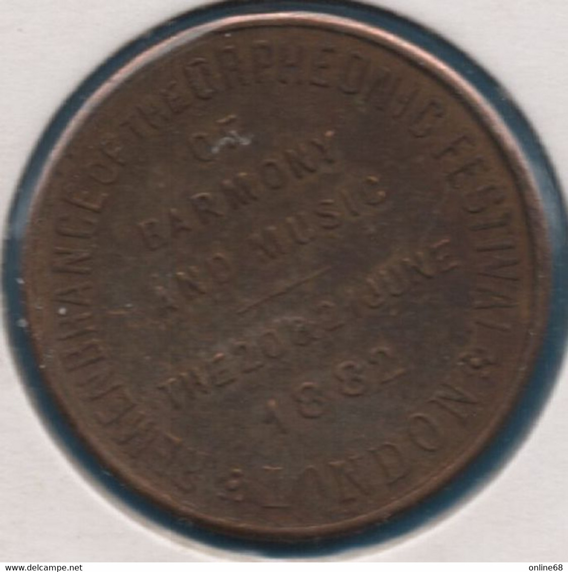 UK VICTORIA REINE D'ANGLETERRE 1882 LONDON Orpheonic Festival London 1882 Barmony Music Brass - Professionnels/De Société