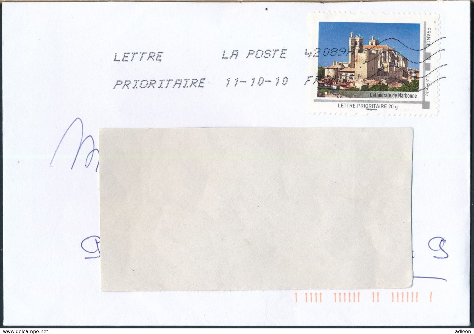 France-IDTimbres - Cathédrale De Narbonne - YT IDT 7 Sur Lettre Du 11-10-2010 - Cartas & Documentos