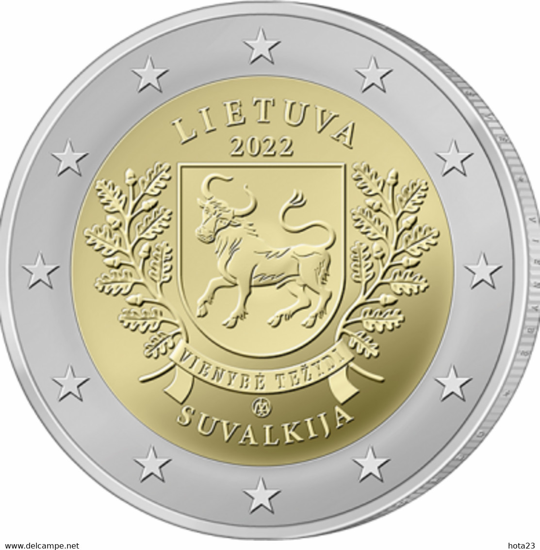 2022 Lithuania 2 Euro Coin Suvalkija  From,series Ethnographic Regions UNC ,cow - Lithuania