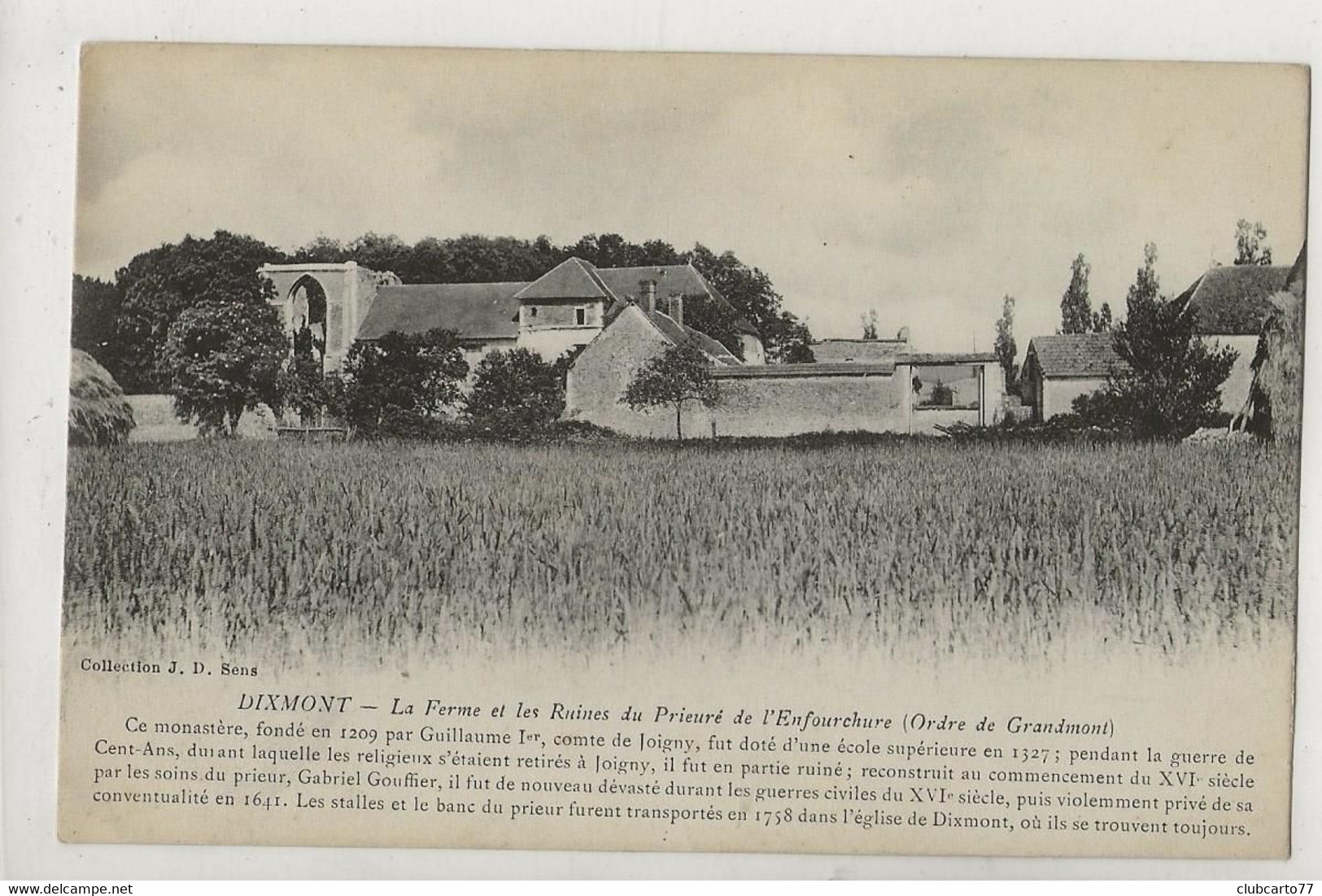 Dixmont (89) : La Ferme Du Prieuré De L'Enfourchure Env 1910 PF. - Dixmont
