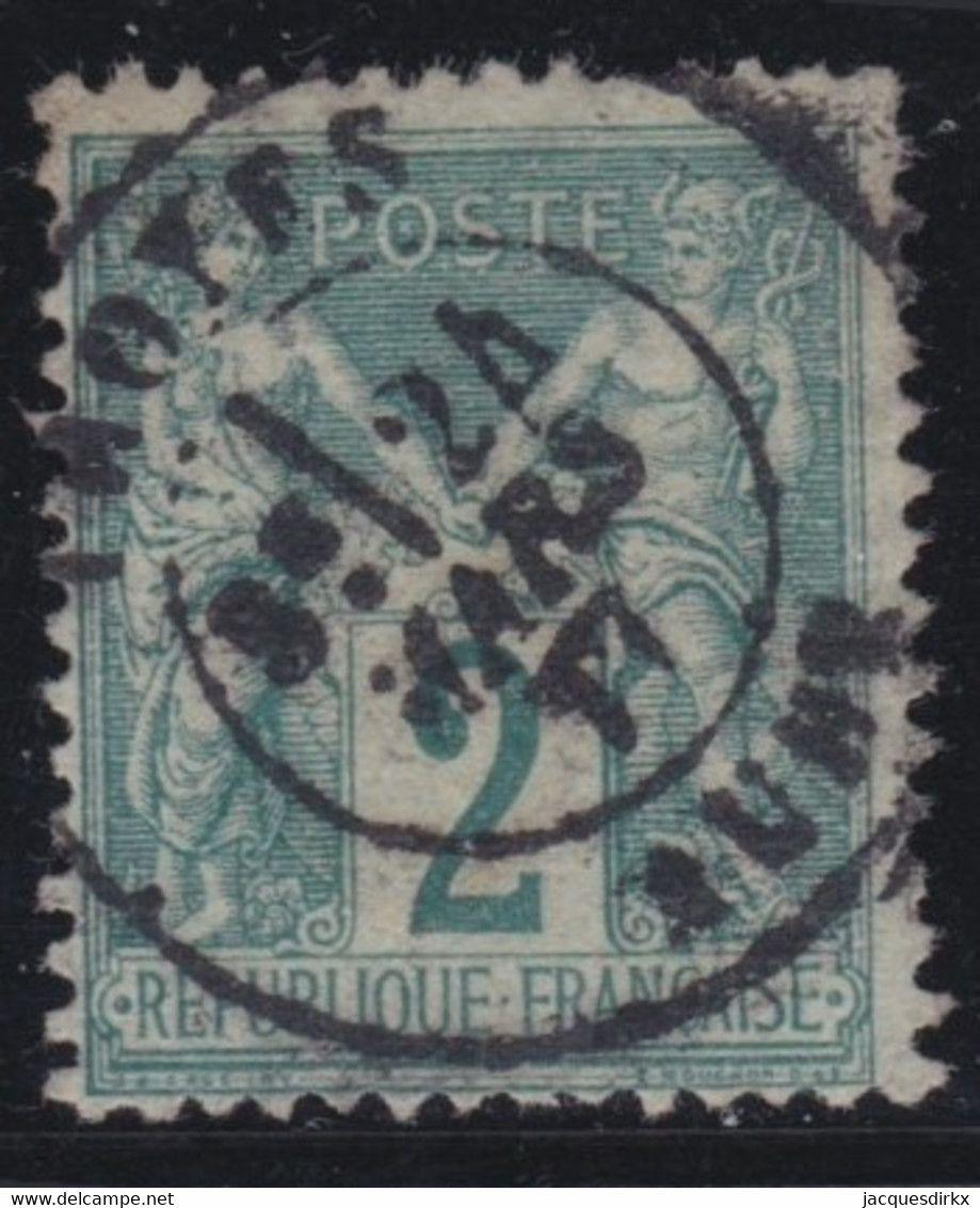 France   .   Y&T  .   74      .     O    .    Oblitéré - 1876-1898 Sage (Tipo II)