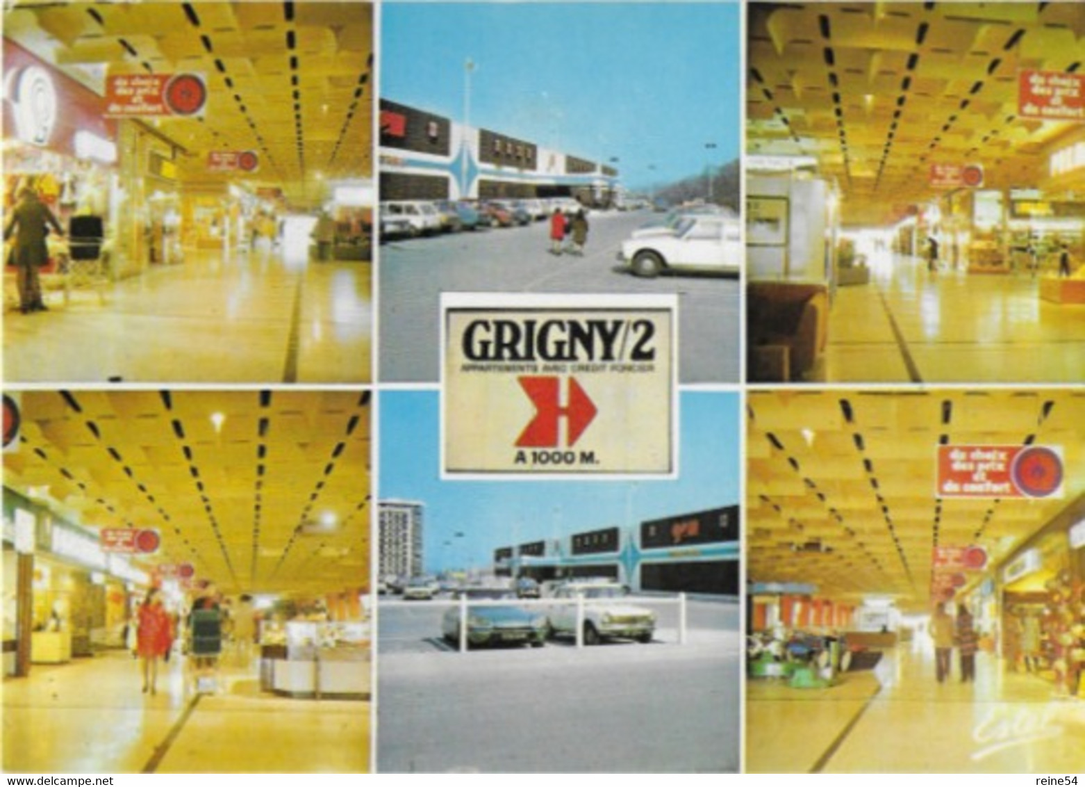 91 - GRIGNY (Essonne) Le Centre Commercial Principal GRIGNY - 2-Edit. ESTEL N° H  17.601.R (animée-voitures) - Grigny