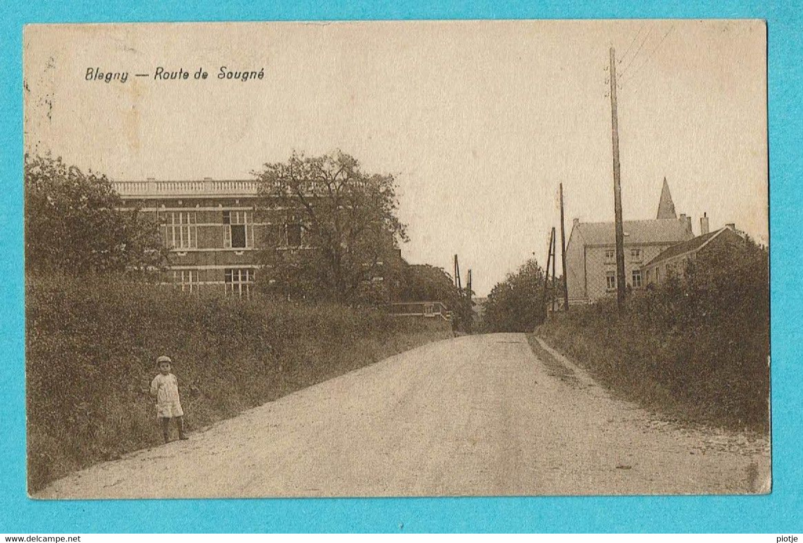 * Blegny (Liège - Luik - La Wallonie) * (Editeur Comblain Leveaux) Route De Sougné, Enfant, Animée, Old, Rare - Blegny