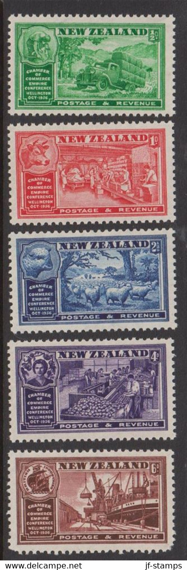 1936. New Zealand. CHAMBER OF COMMERCE. Complete Set  Never Hinged. (MICHEL 226-230) - JF527124 - Covers & Documents