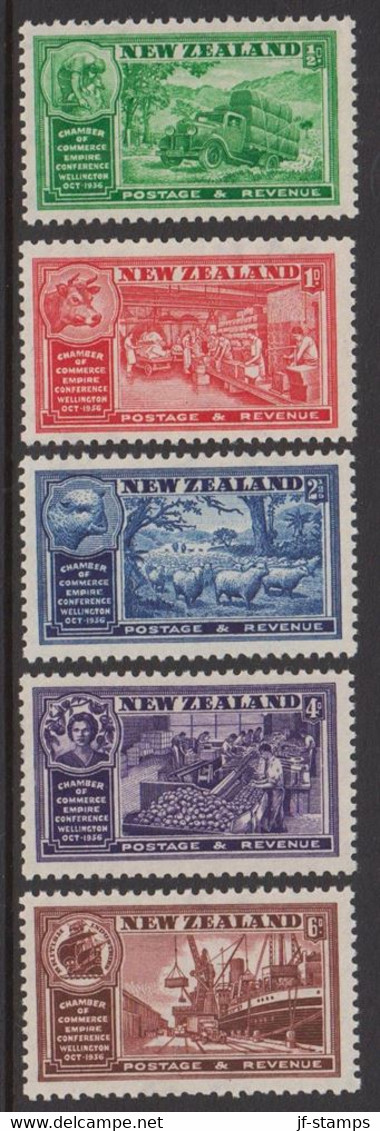 1936. New Zealand. CHAMBER OF COMMERCE. Complete Set  Never Hinged. (MICHEL 226-230) - JF527125 - Covers & Documents