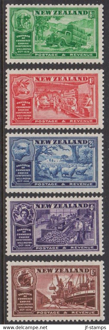 1936. New Zealand. CHAMBER OF COMMERCE. Complete Set  Never Hinged. (MICHEL 226-230) - JF527128 - Covers & Documents