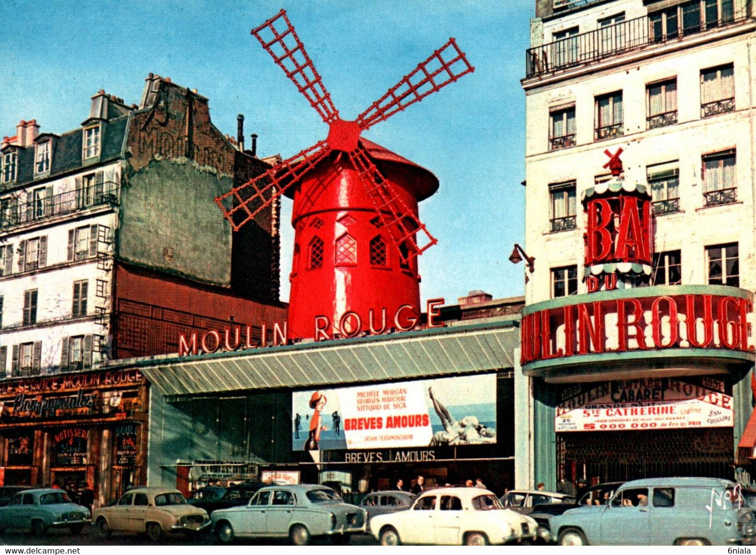 15843 PARIS Le Moulin Rouge  ( Voitures Autos Dauphine 403  ) (2 Scans) - Cafés, Hotels, Restaurants