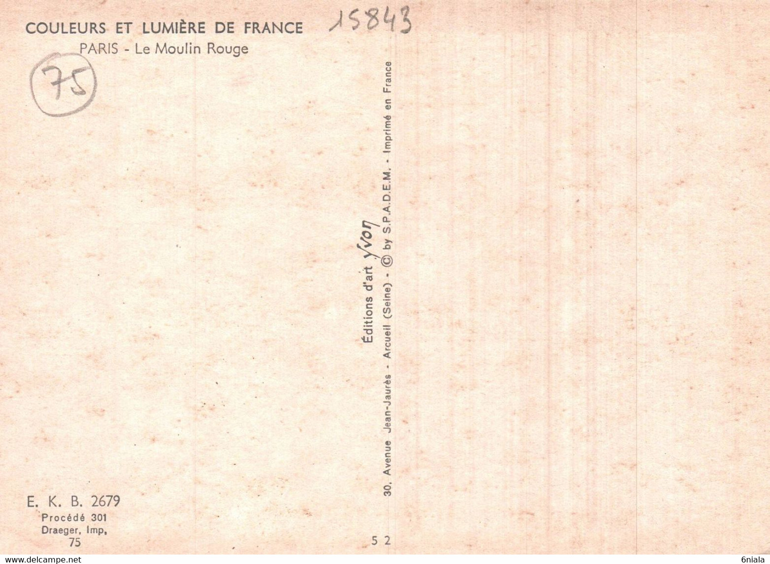 15843 PARIS Le Moulin Rouge  ( Voitures Autos Dauphine 403  ) (2 Scans) - Cafés, Hotels, Restaurants