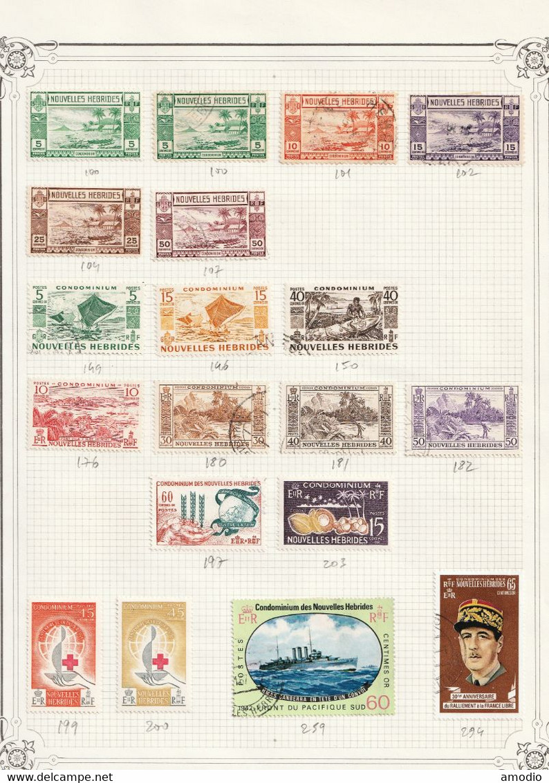 Nouvelle Hébrides YT 100/2, 104, 107, 146, 149/150, 176, 180/2, 197, 199/200, 203, 259, 294 Oblit - Used Stamps