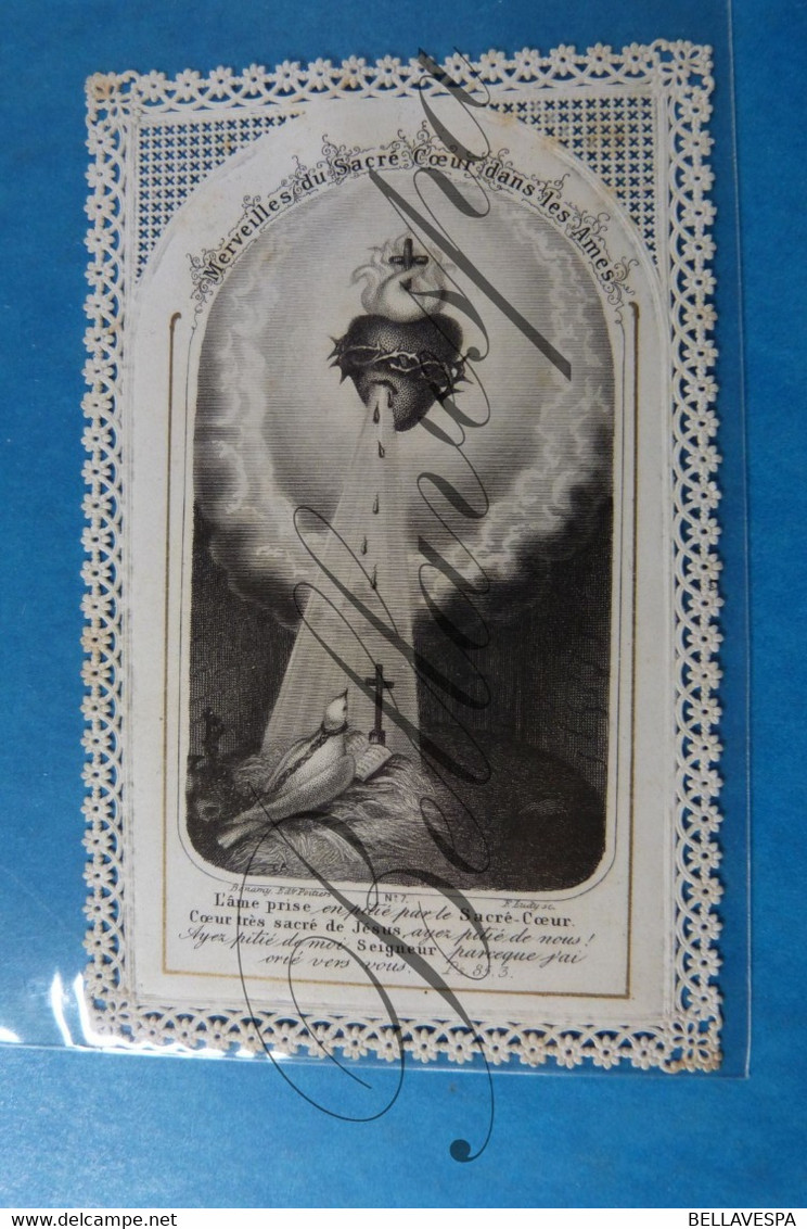 Holy Card  Dentelle Kant  Lace   Sacré Coeur  N°7 Bonamy Edit - Andachtsbilder