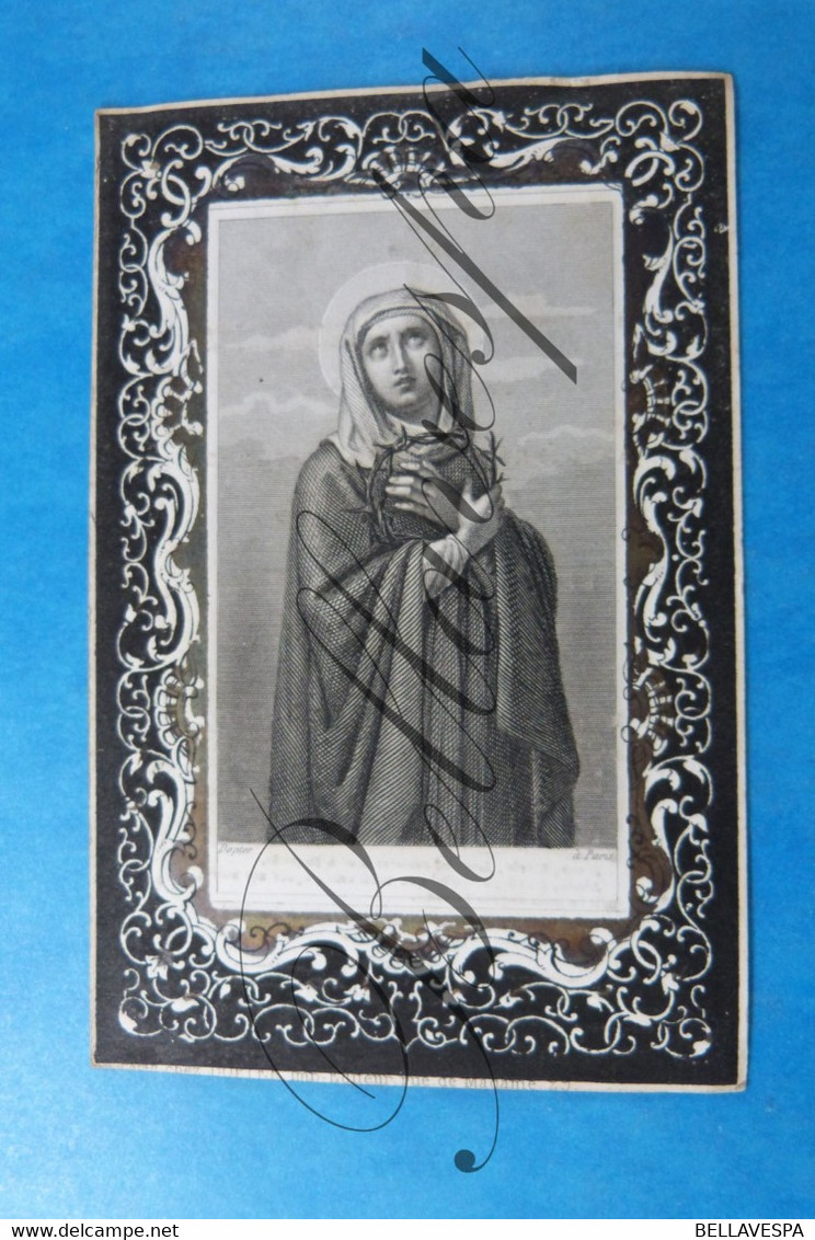 Holy  Card   Antoinette  VAN DEN WIELE   Mechelen Martial Deudon D'Heysbroeck   Gravure Dopter Paris Edit Dessain "1859" - Andachtsbilder