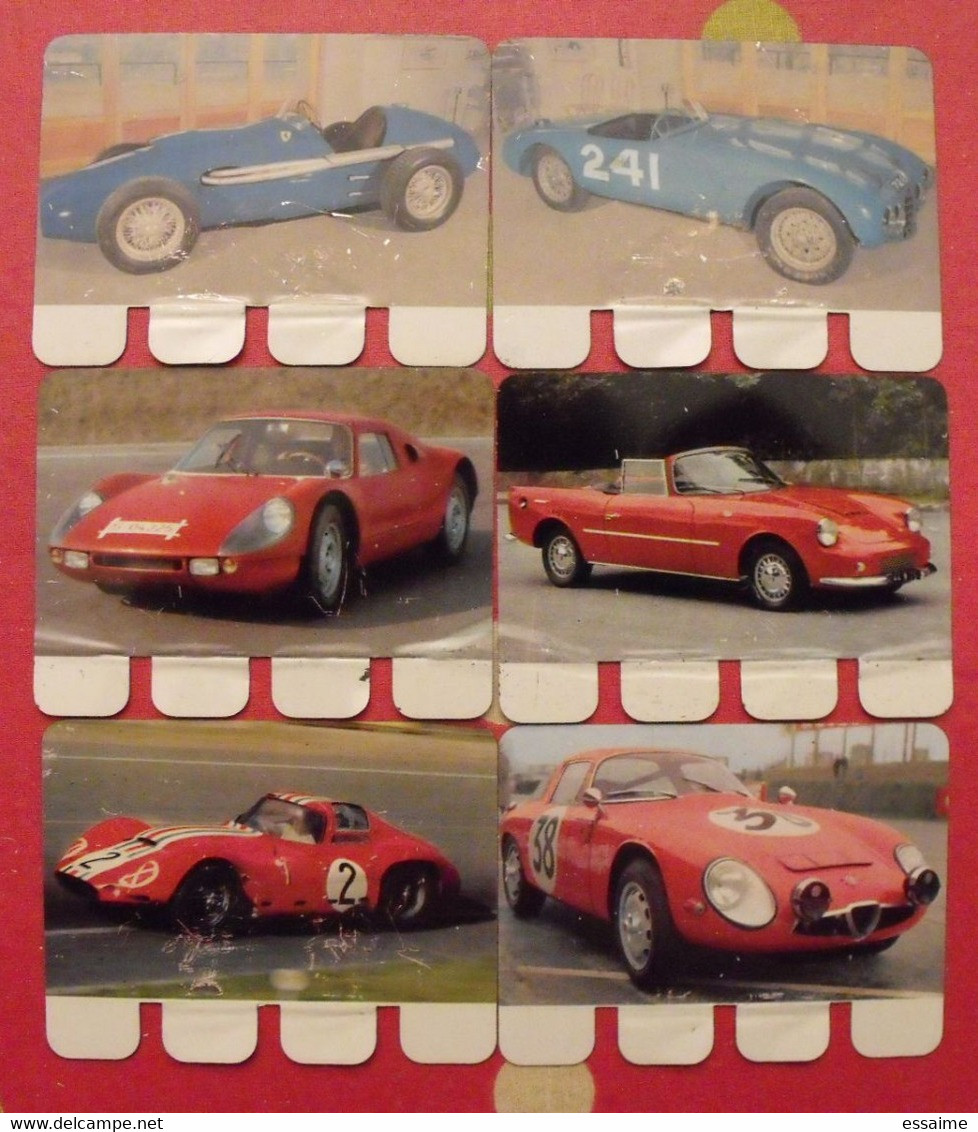 Gordini Ferrari Porsche Missile Bonnet Alfa-Roméo Maserati. 6 Plaques En Tôle COOP. "l'auto à Travers Les âges". Lot 13 - Plaques En Tôle (après 1960)