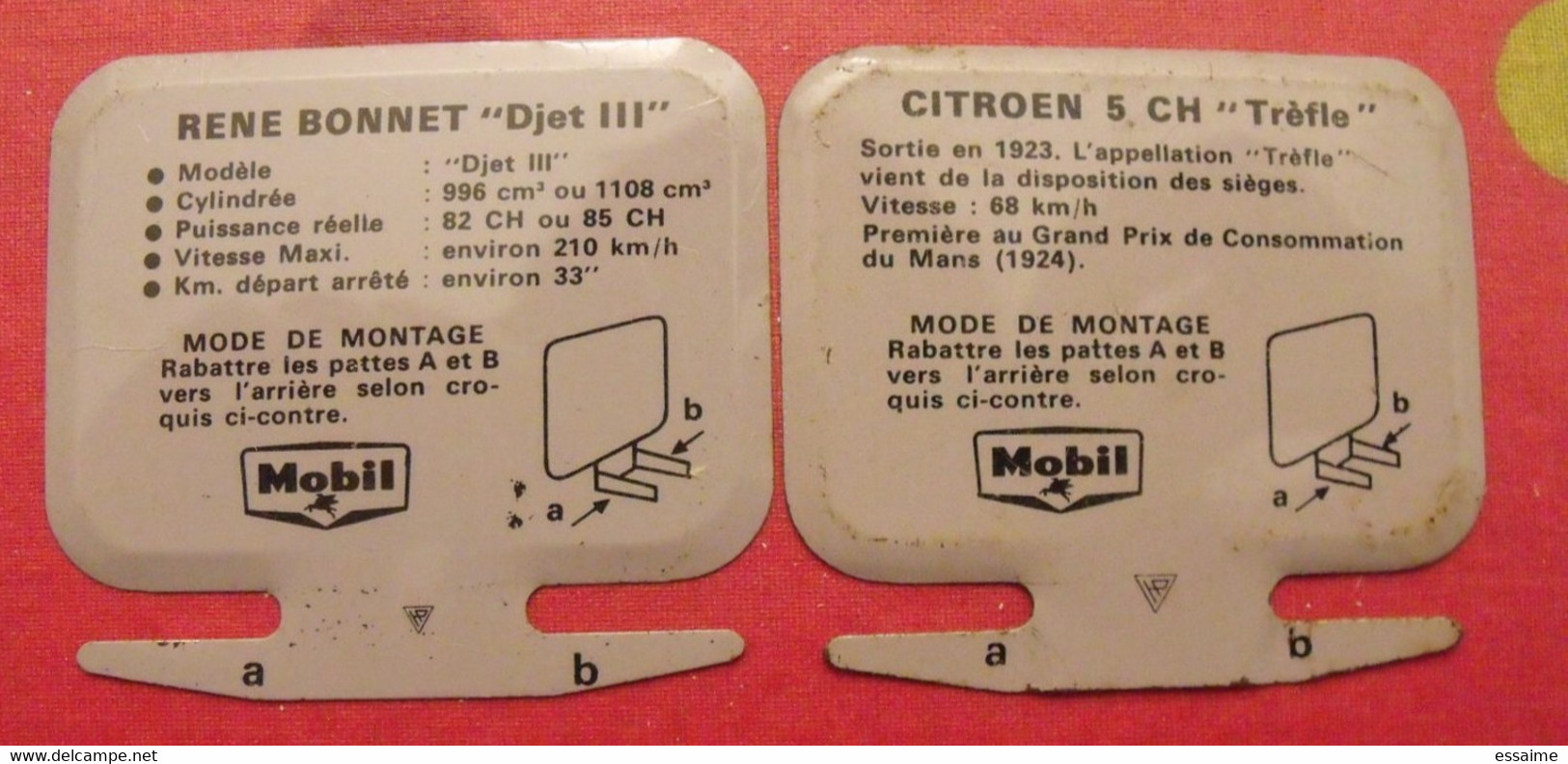 Citroen Trèfle, R. Bonnet Djet 3. 2 Plaques En Tôle Mobil - Blechschilder (ab 1960)