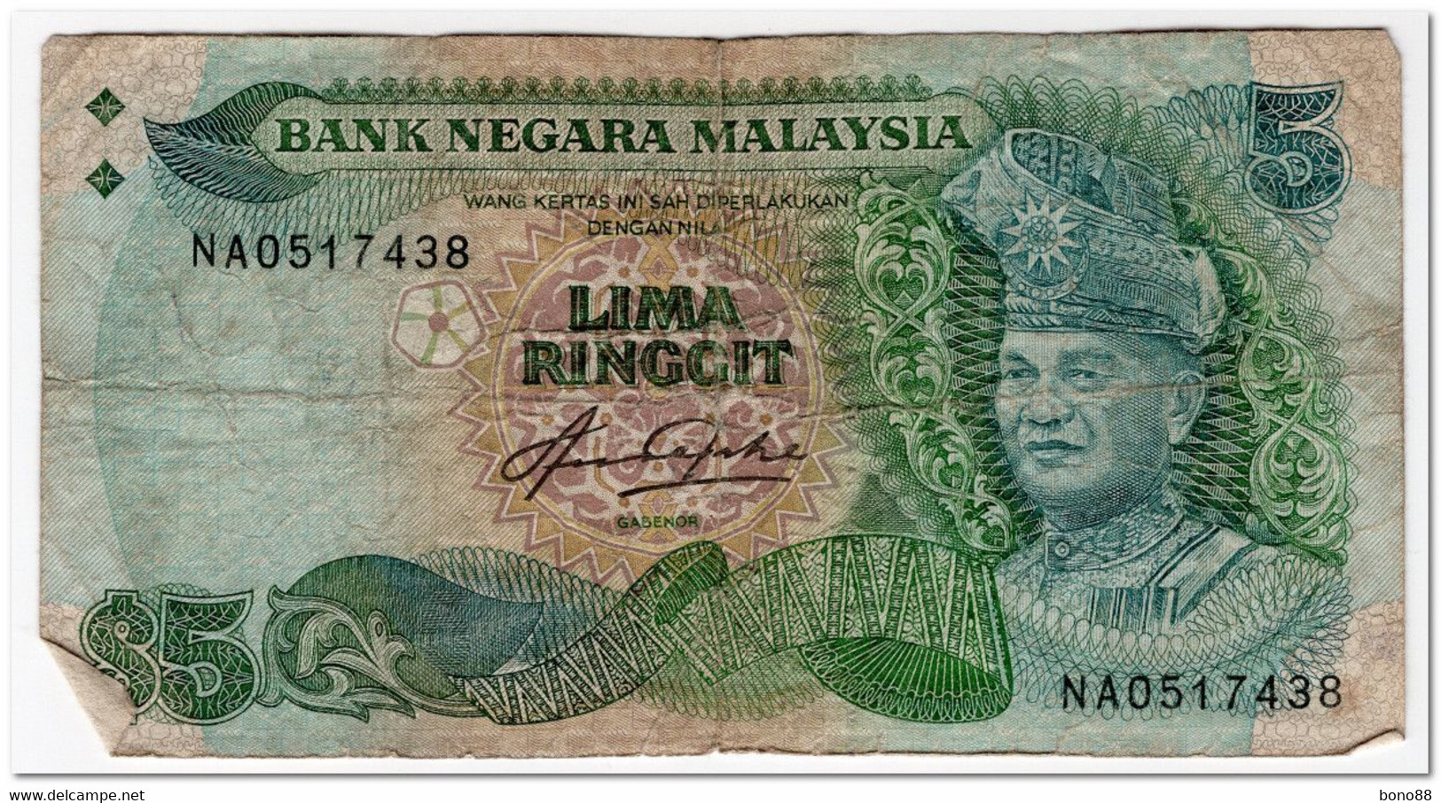 MALAYSIA,5 RINGGIT,1983-84,P.20,FEW PIN HOLES - Malesia