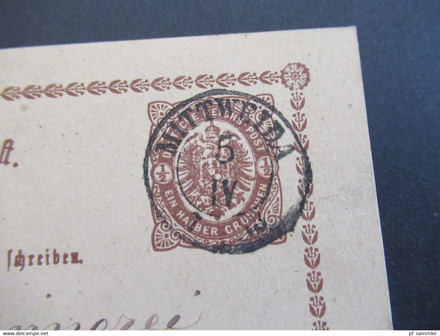 DR Reichspost 3.1873 Ganzsache P1 Adler In Großer Ellipse Stempel Mittweida Nach Hof Mit Ank. Stempel - Storia Postale