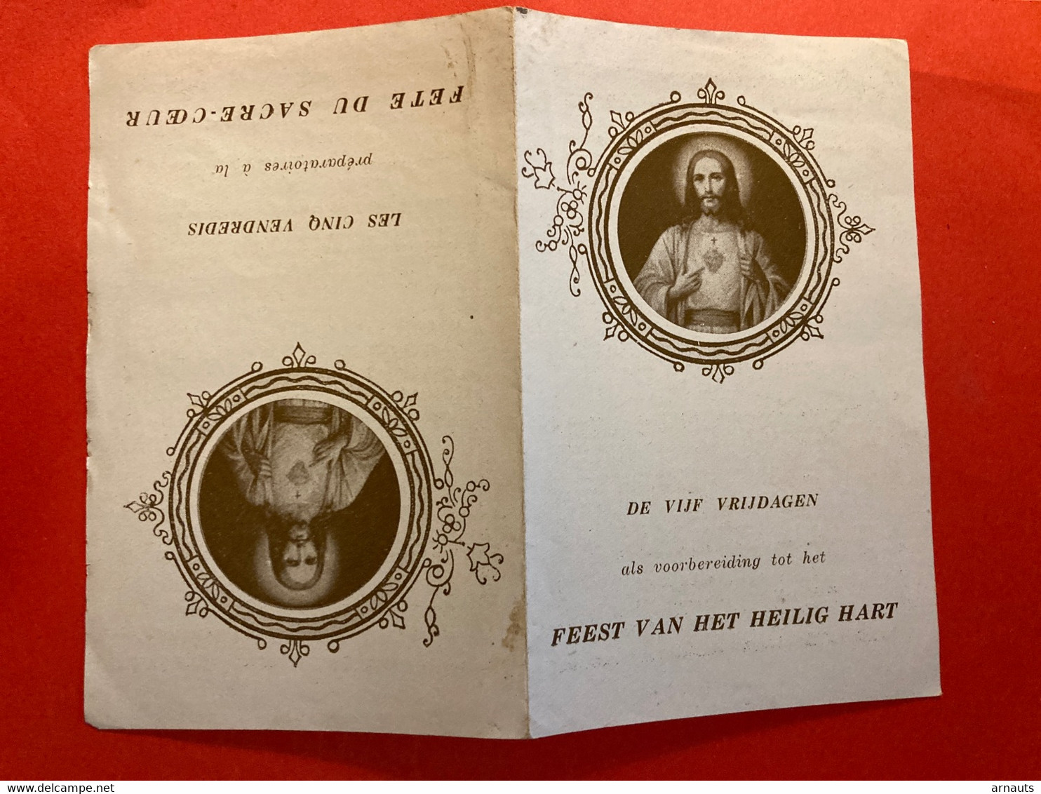 5 Vrijdagen Voorbereiding Feest Van Het Heilig Hart Gebed Na H. Communie 1933 Volen Aflaat Intronisatie Leuven Rijk H.Ha - Devotieprenten