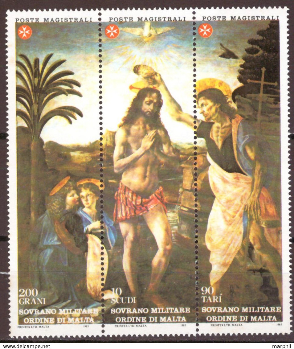 Italia S.M.O.M. 1985 San Giovanni Battista UnN°238/240 Trittico MNH/** Vedere Scansione - Lotti E Collezioni