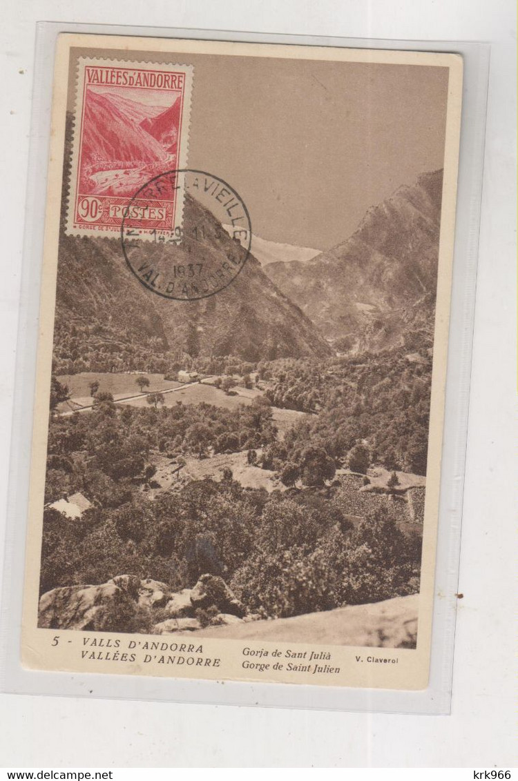 FRENCH ANDORRA 1937 Nice Maximum Card - Lettres & Documents