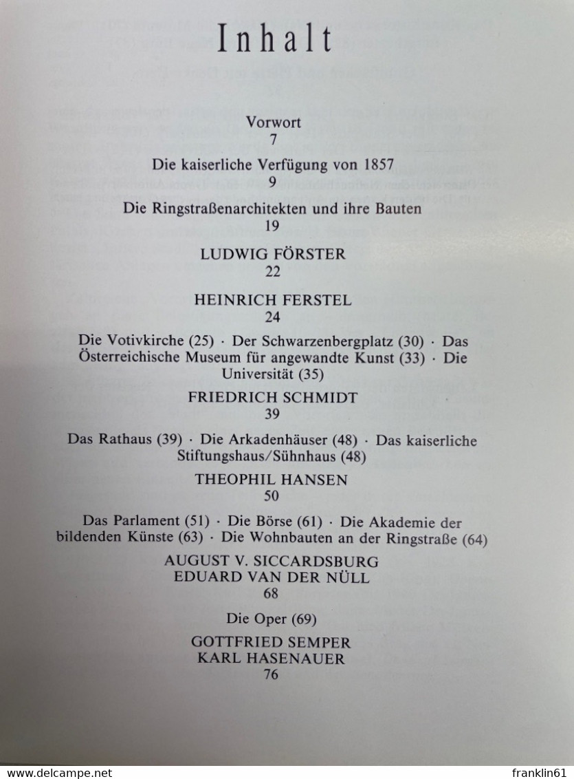 Die Ringstrasse : Als Wien Zur Weltstadt Wurde. - Architektur
