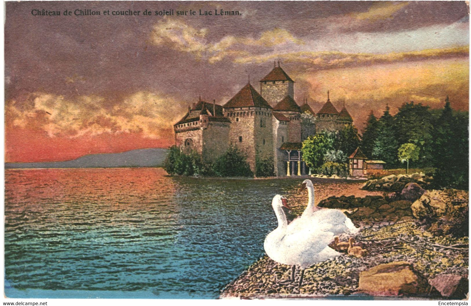 CPA Carte Postale Suisse Veytaux  Château De Chillon Au Coucher De Soleil  VM60561 - Veytaux