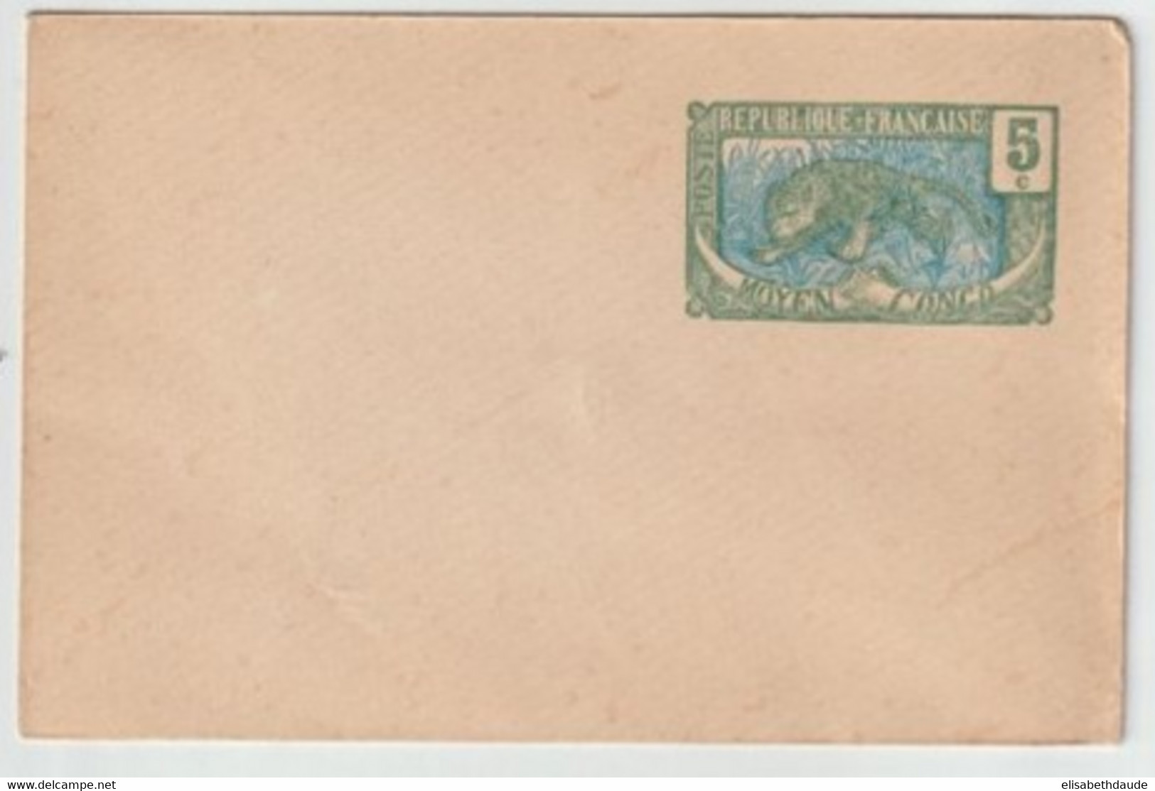 1908 - MOYEN CONGO - ENVELOPPE ENTIER POSTAL TYPE PANTHERE - ACEP N° EN 1 - Cartas & Documentos