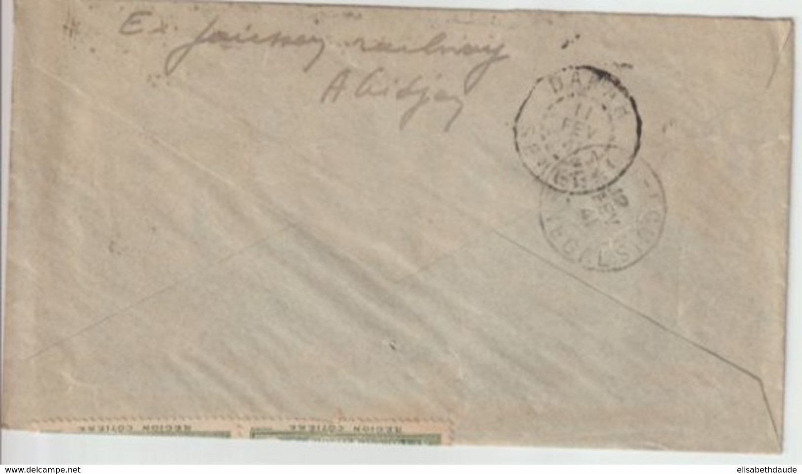 COTE D'IVOIRE - 1941 - LETTRE AVION De ABIDJAN Avec 2 CENSURES COMMISSION B + "D2" / AOF => ST LOUIS (SENEGAL) - Storia Postale