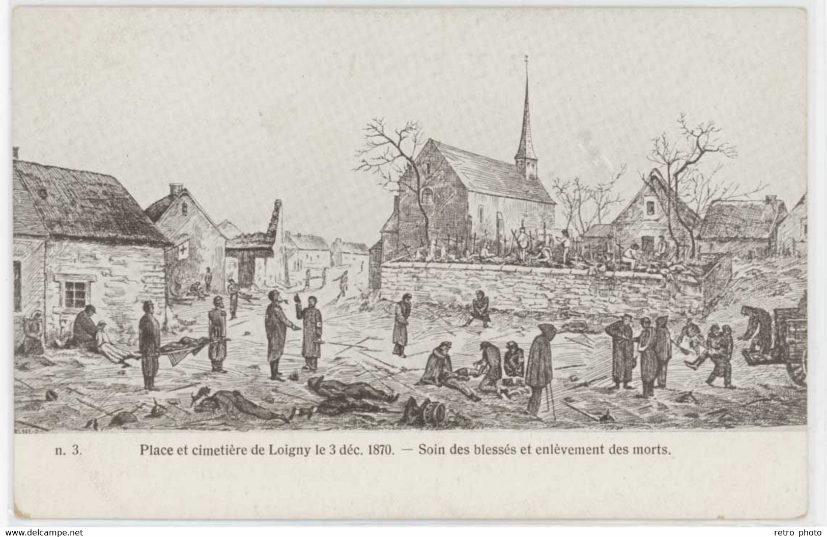 2 Cpa Le Hameau D'Ecuillon ( Près De Loigny ) Dans La Nuit ... Incendie / Place Et Cimetière, Soin Blessés ...( S.11088) - Loigny