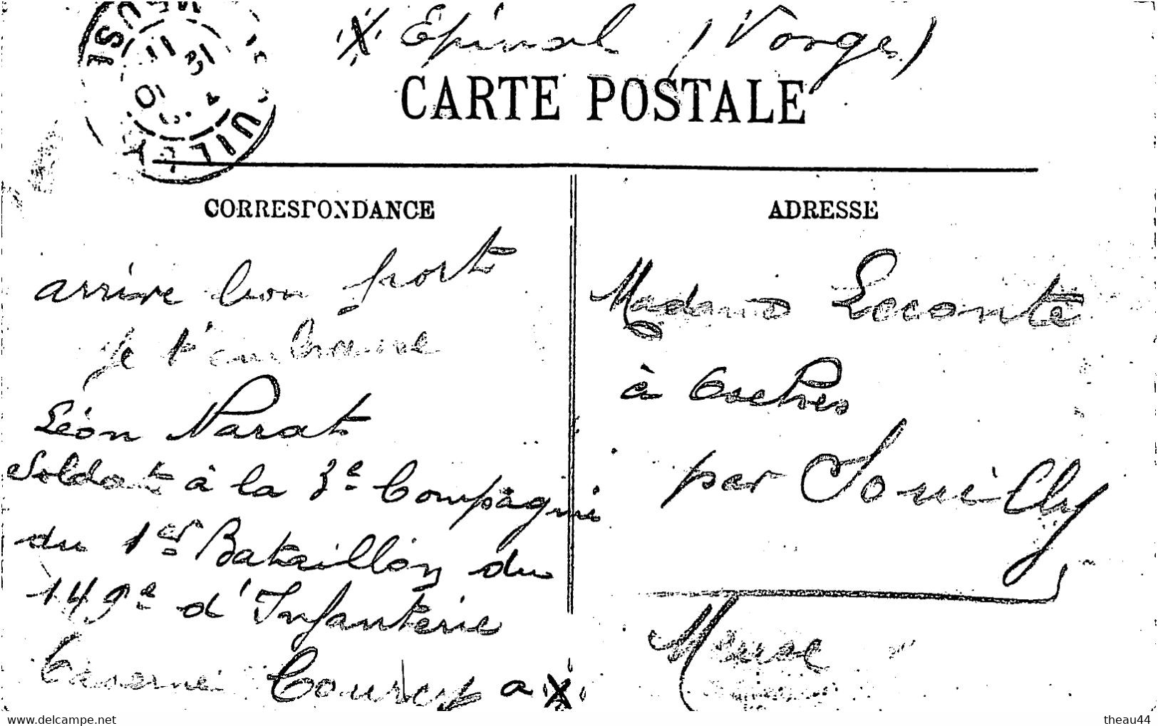 ¤¤  -  CHANTERAINE   -   Lot De 2 Cartes De La Caserne " COURCY "  -  Infanterie   -   ¤¤ - Chantraine