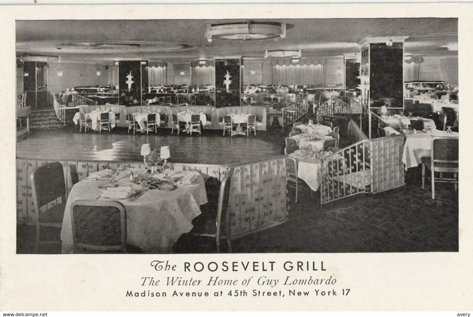 The Roosevelt Grill, The Winter Home Of Guy Lombardo, Madison Avenue, New York - Bars, Hotels & Restaurants