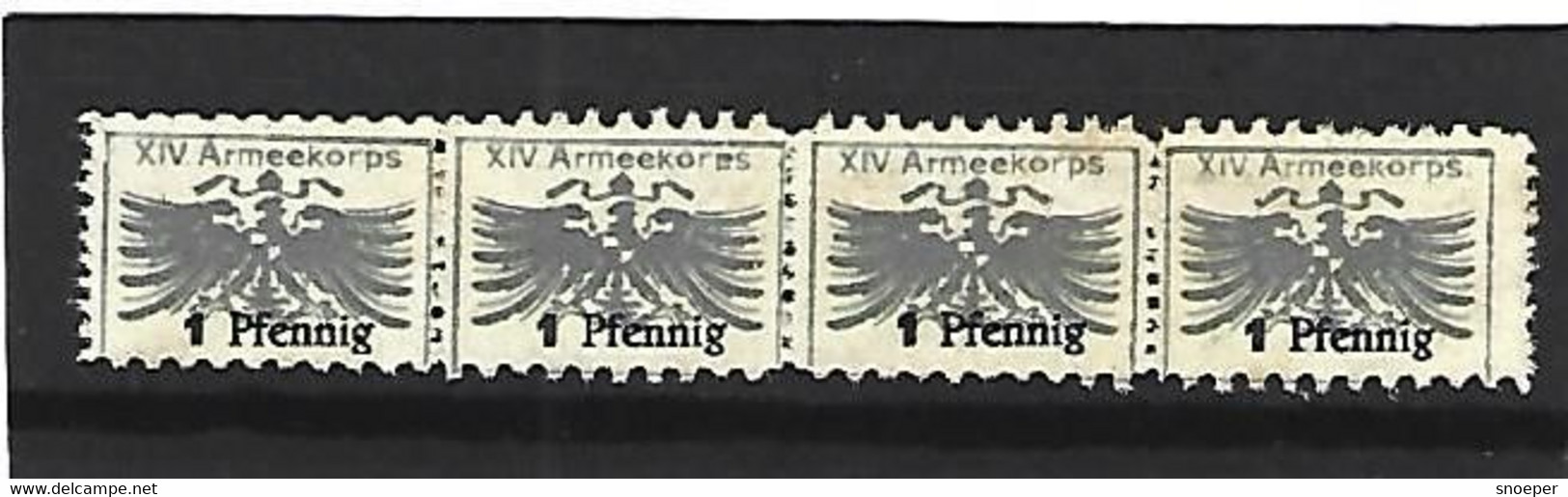 *germany  Gefangenen Lager Karlsruhe 14 Armeekorps  4x 1pfennig    015.10 - Other & Unclassified