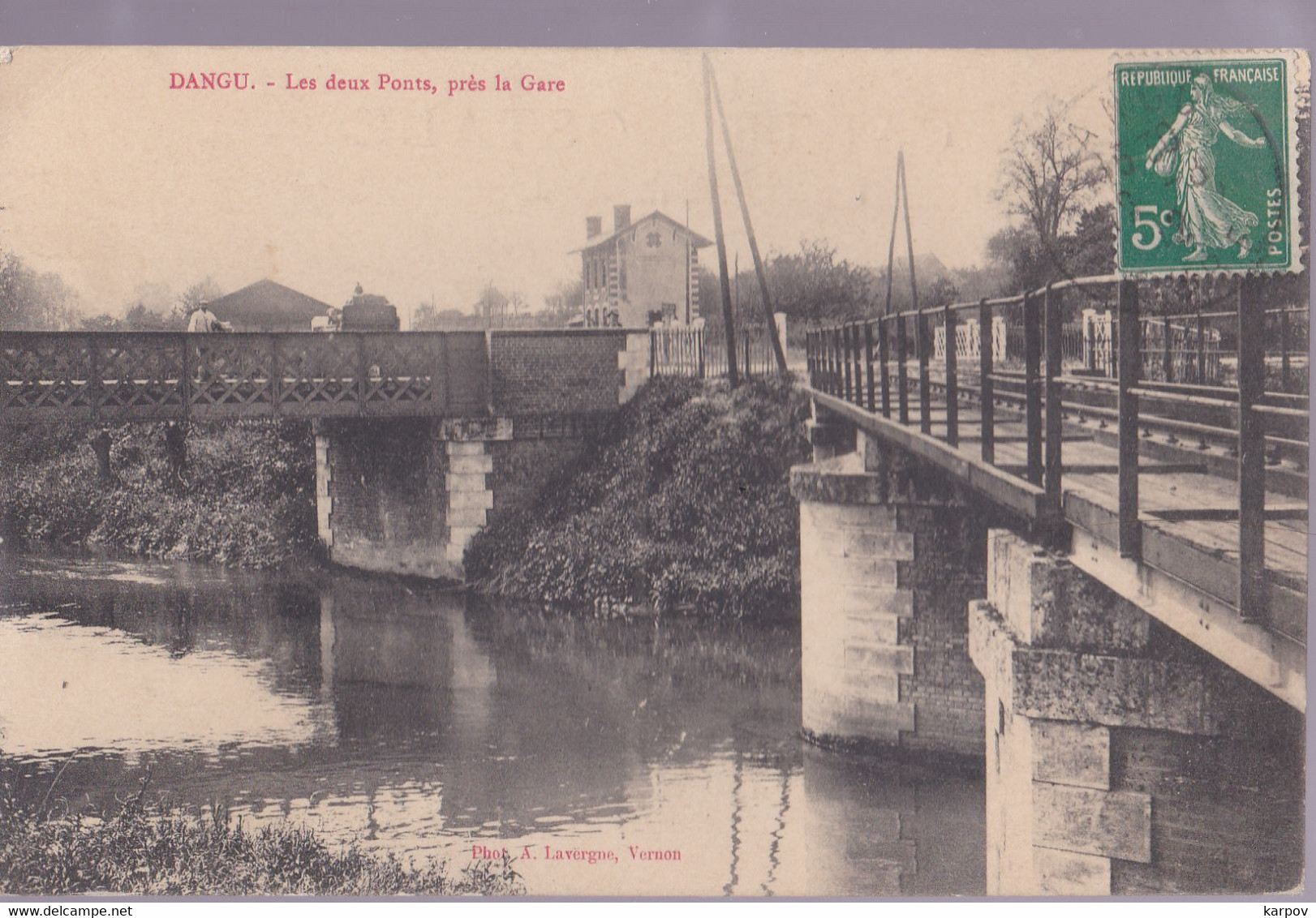 CPA - DANGU - LES DEUX PONTS PRES DE LA GARE - Dangu