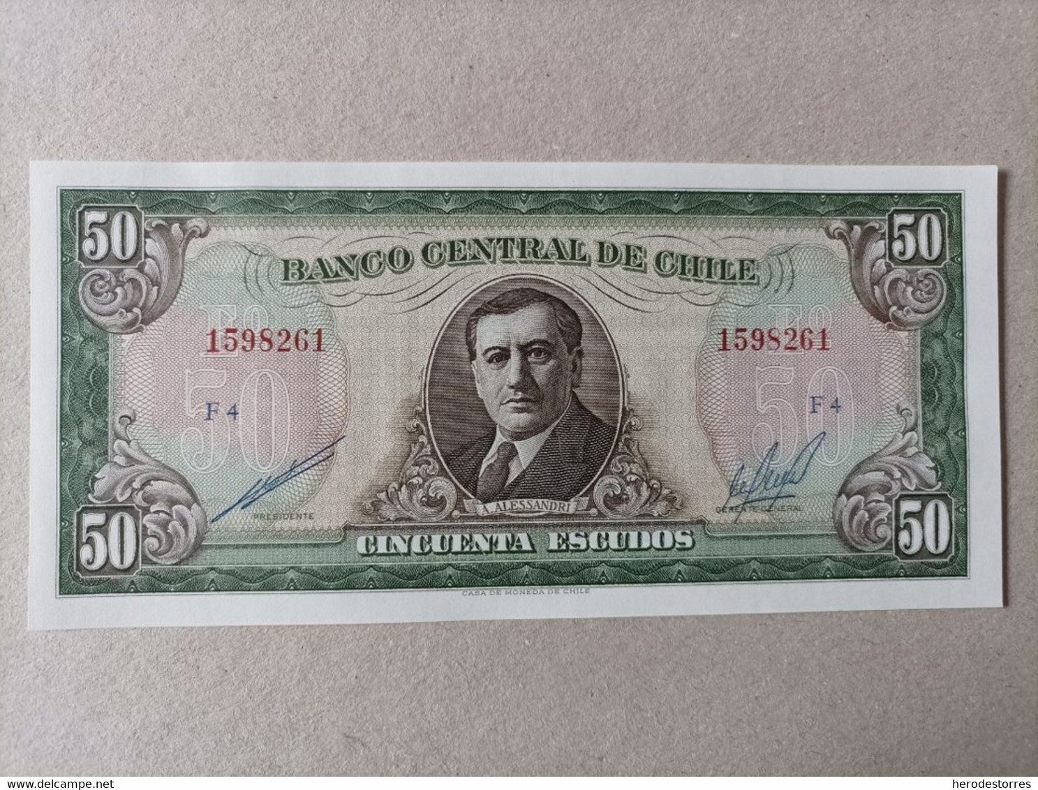 Billete De Chile De 50 Escudos, Año 1962, UNC - Chile