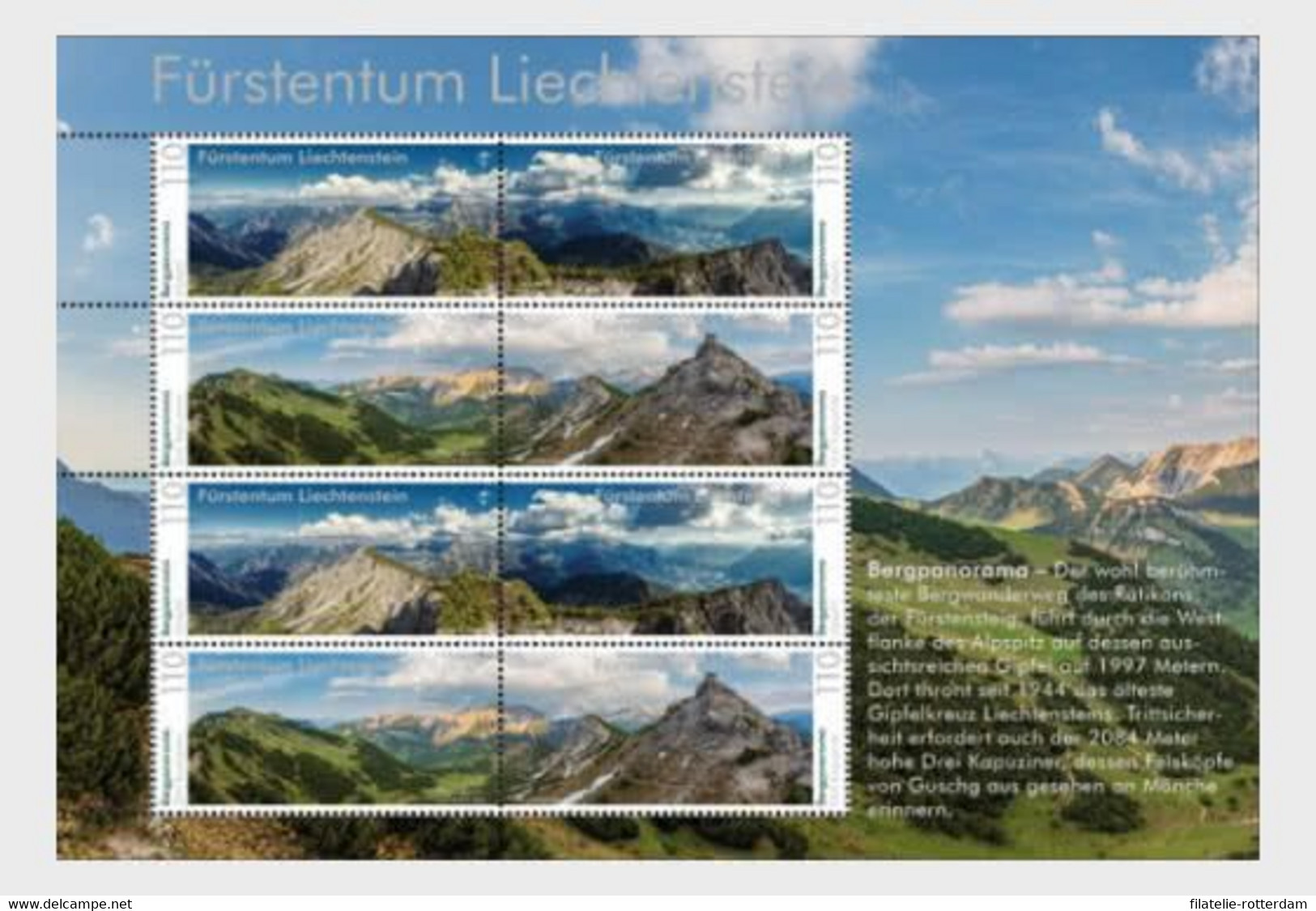 Liechtenstein - Postfris / MNH - Sheet Panorama's 2022 - Ongebruikt