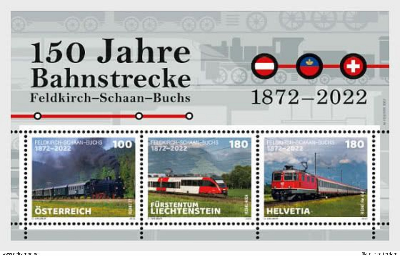 Liechtenstein - Postfris / MNH - Sheet 150 Jaar Spoorweg 2022 - Neufs