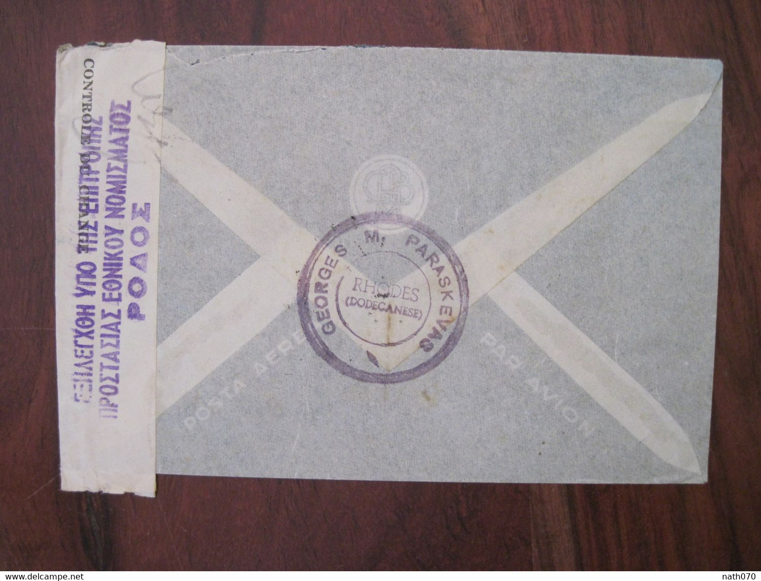 1940's Greece Grèce Cover Air Mail Us Usa Censor Censure - Lettres & Documents