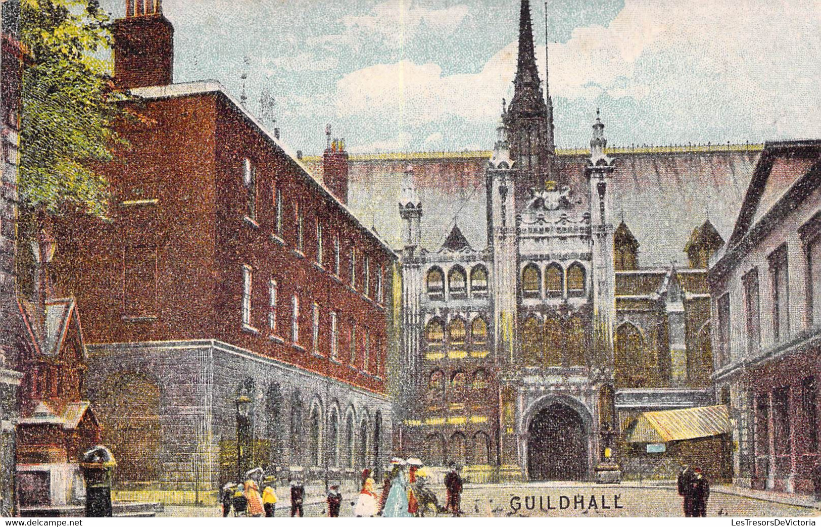 CPA Royaume Uni - Angleterre - London - Guildhall - Oblitérée 1907  - Colorisée - Illustration - Animée - Andere & Zonder Classificatie