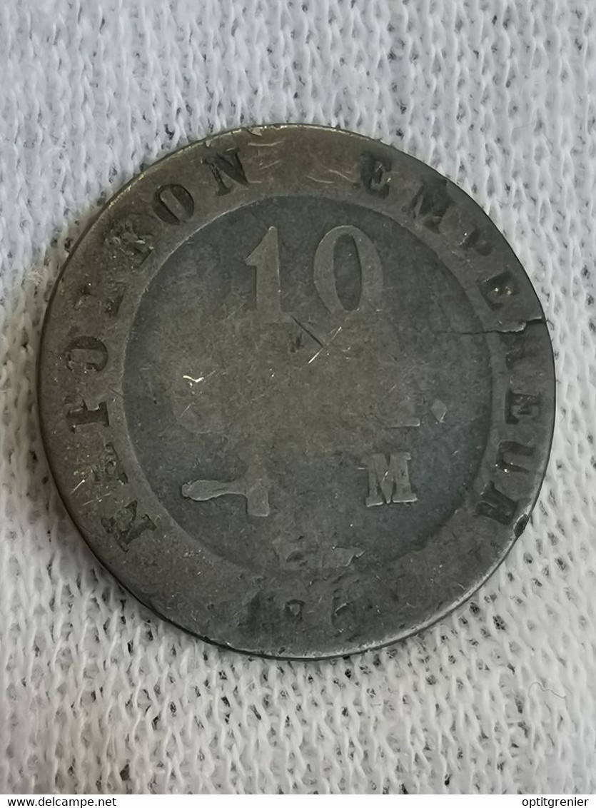 10 CENTIMES BILLON ARGENT NAPOLEON AU N COURONNE 18?? M TOULOUSE FRANCE - 10 Centimes