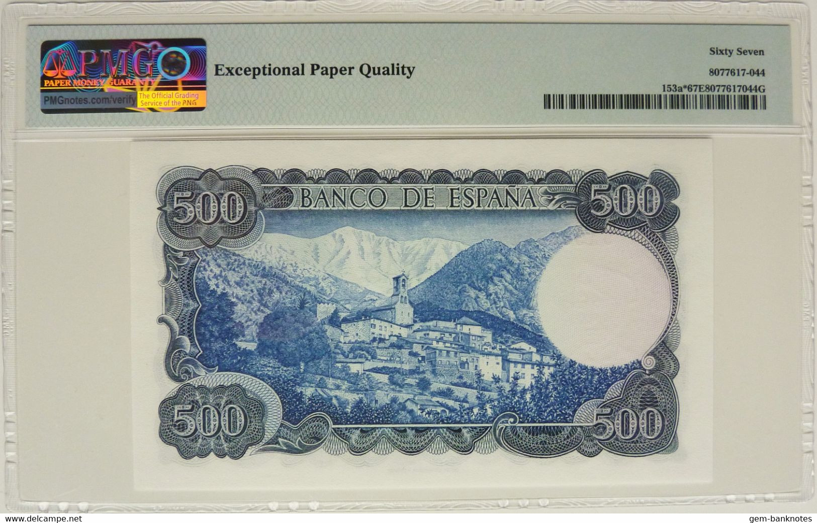 Spain 500 Pesetas 1971 P153a* Prefix 9A Replacement/Reemplazo Graded 67 EPQ SuperGem Uncirculated By PMG - 500 Peseten