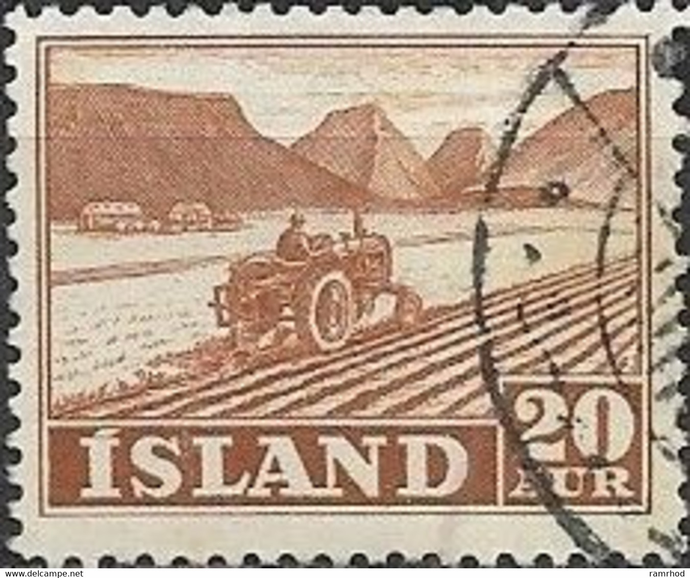 ICELAND 1950 Tractor - 20a. - Brown FU - Used Stamps