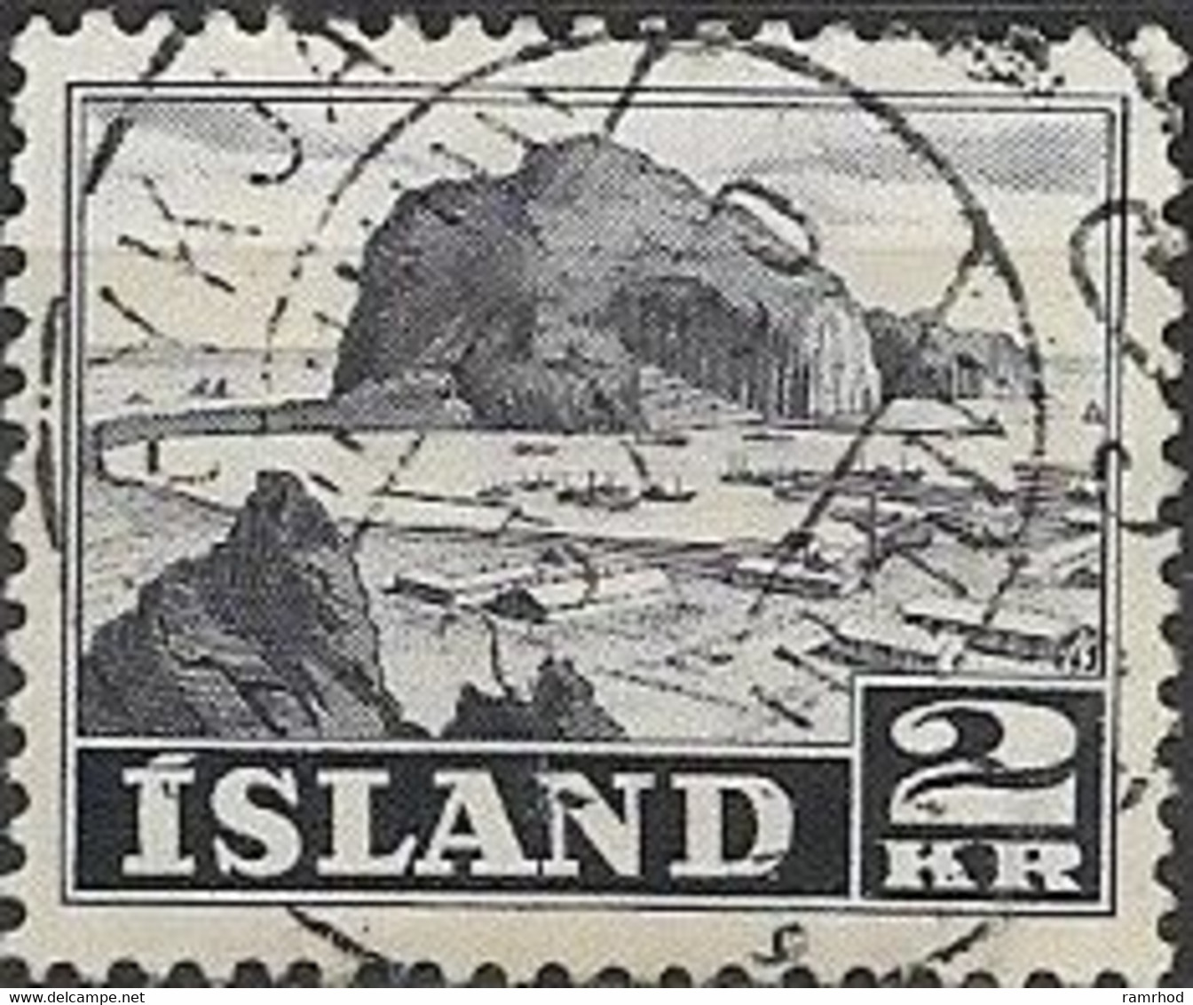 ICELAND 1950 Vestmannaeyjar Harbour - 2k. - Violet FU - Oblitérés