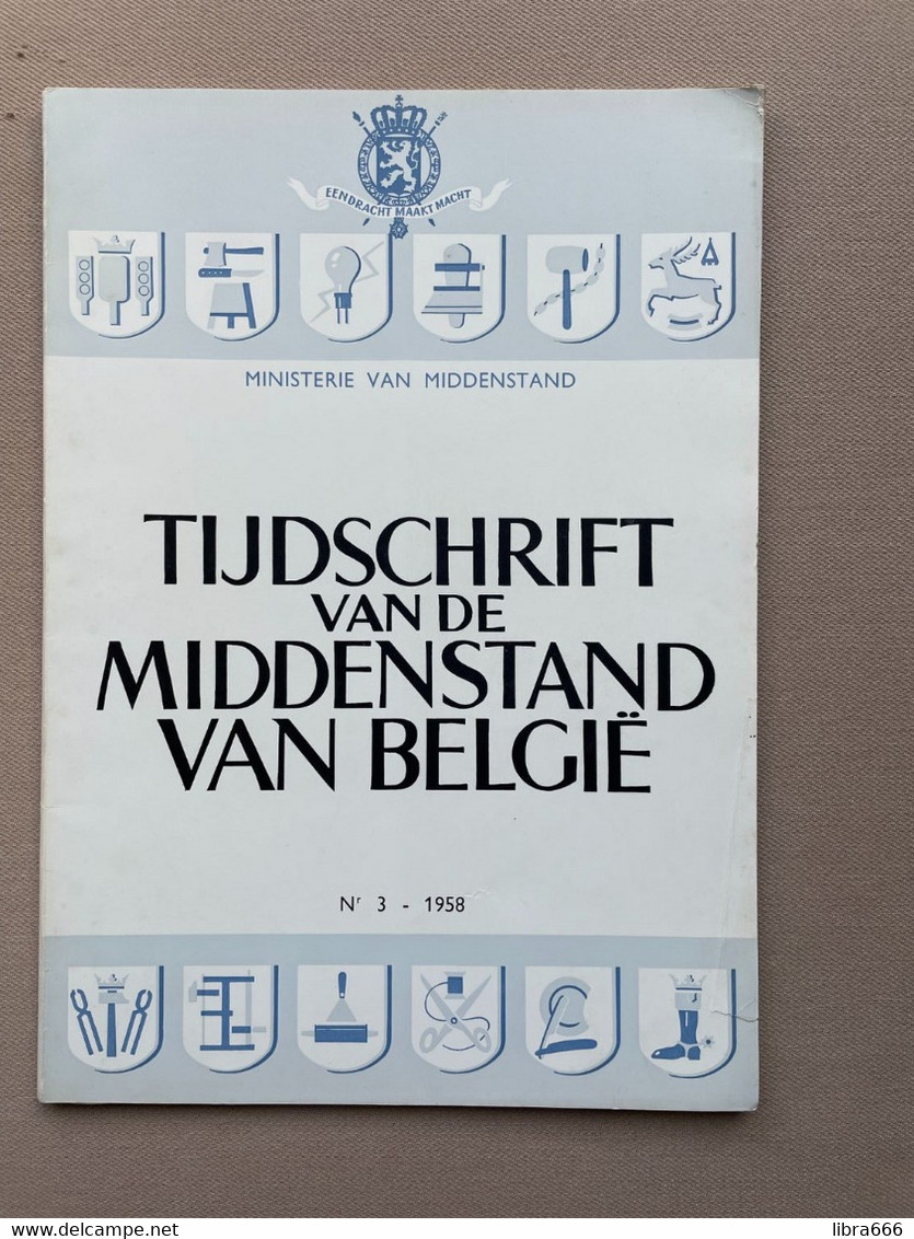 TIJDSCHRIFT van de MIDDENSTAND VAN BELGIË - DE KUNSTAMBACHTEN - 3delig 1958 - 158 blz. met omslag 29.5 x 21.5 cm.