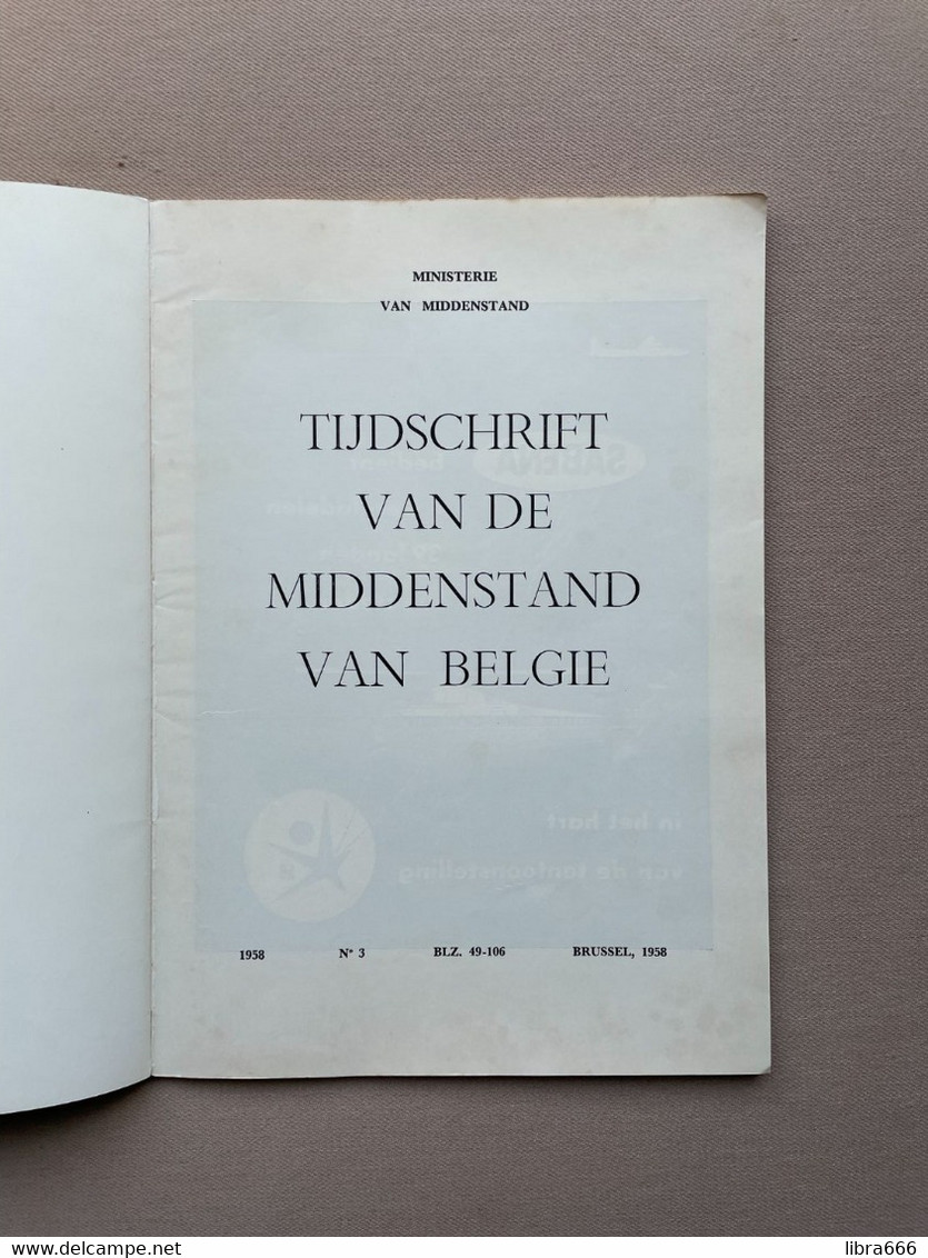 TIJDSCHRIFT van de MIDDENSTAND VAN BELGIË - DE KUNSTAMBACHTEN - 3delig 1958 - 158 blz. met omslag 29.5 x 21.5 cm.