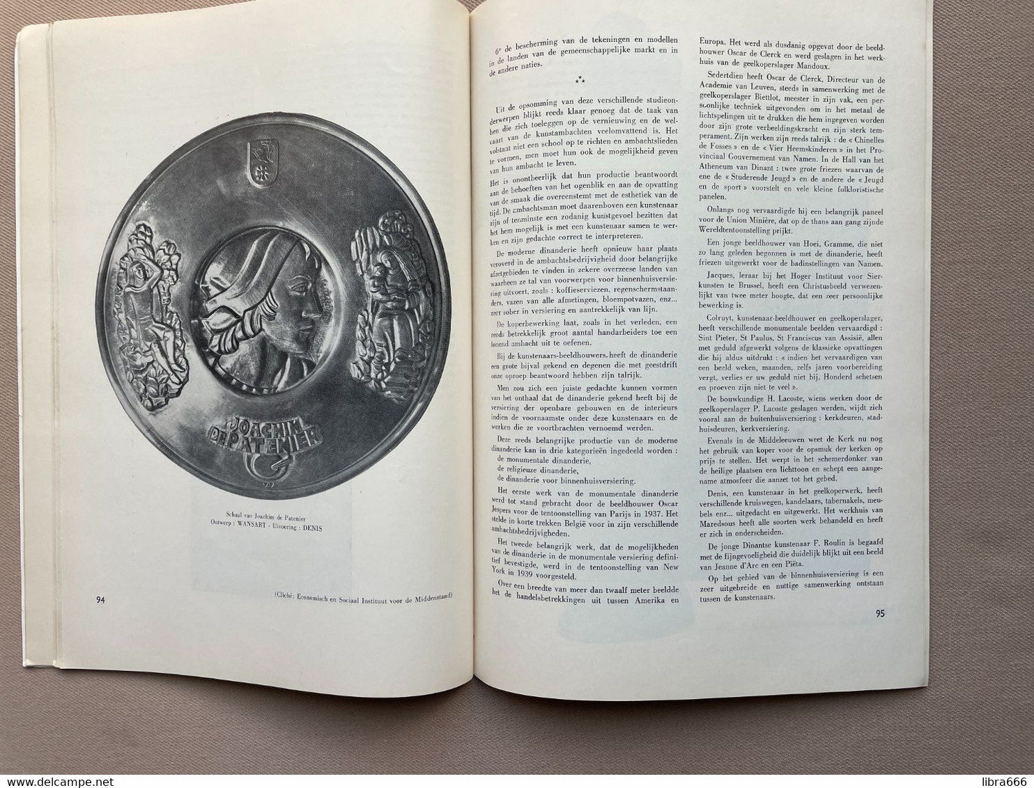 TIJDSCHRIFT van de MIDDENSTAND VAN BELGIË - DE KUNSTAMBACHTEN - 3delig 1958 - 158 blz. met omslag 29.5 x 21.5 cm.