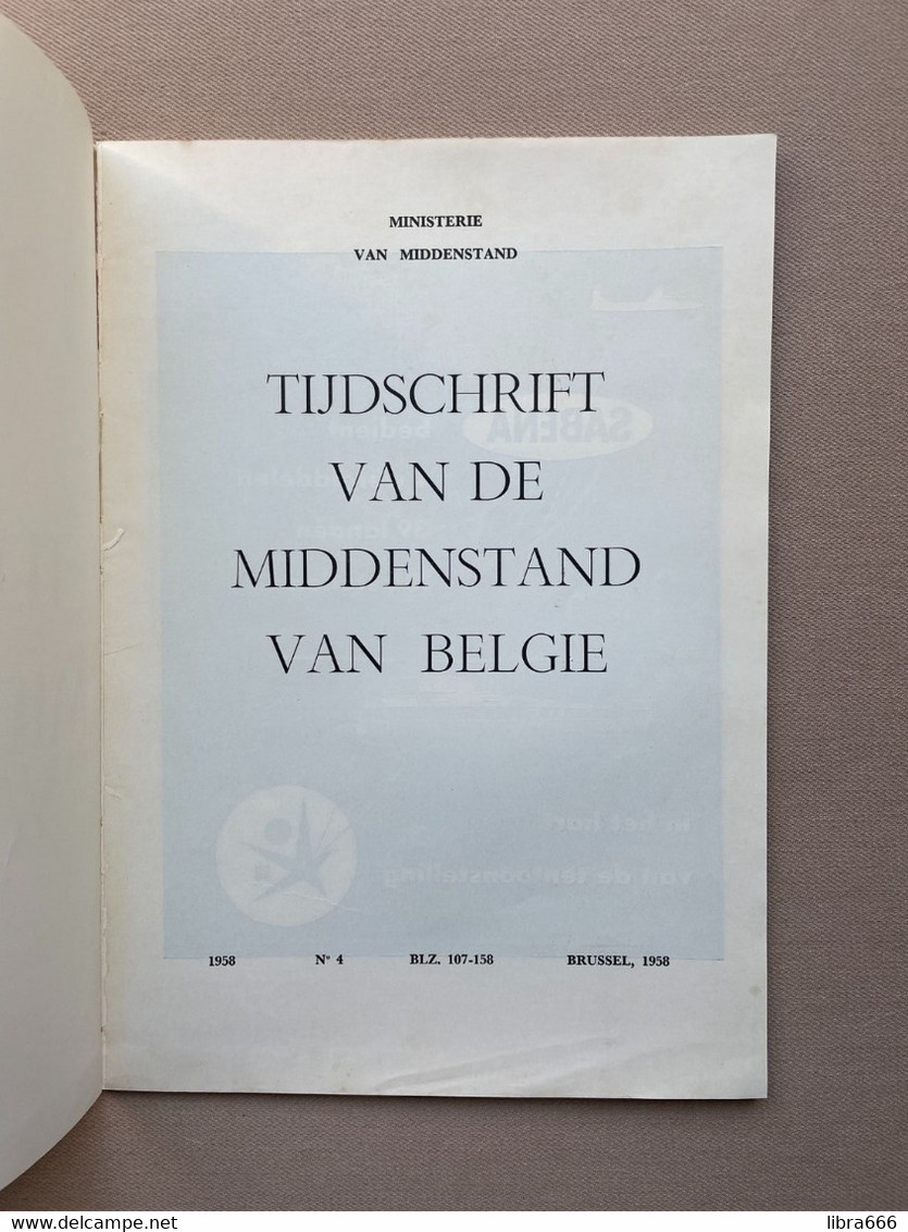 TIJDSCHRIFT van de MIDDENSTAND VAN BELGIË - DE KUNSTAMBACHTEN - 3delig 1958 - 158 blz. met omslag 29.5 x 21.5 cm.