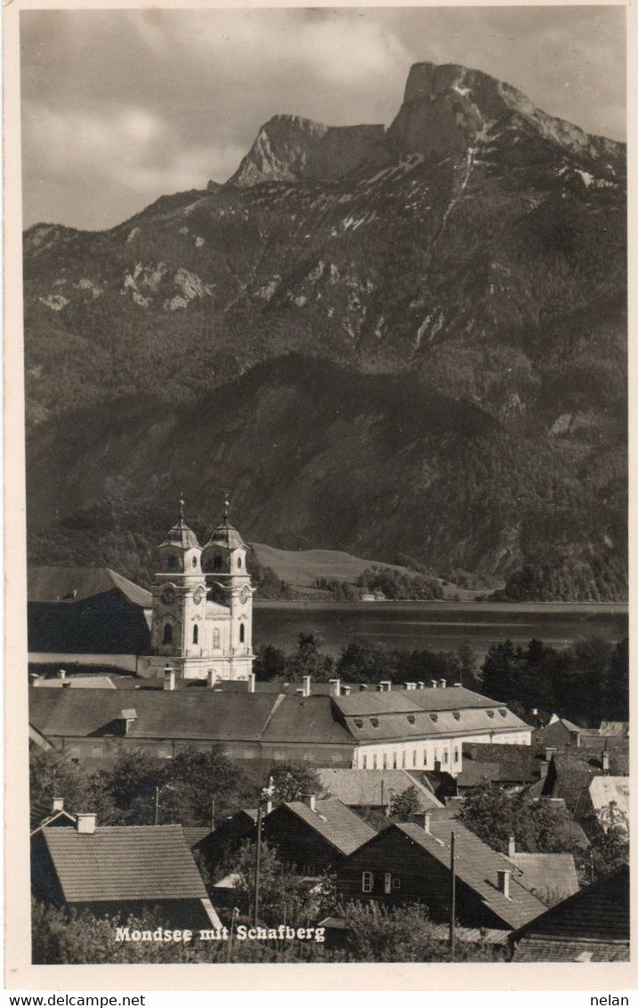 MONDSEE MIT SCHAFBERG  -  VIAGGIATA 1955  - F. P. - STORIA POSTALE - Mondsee