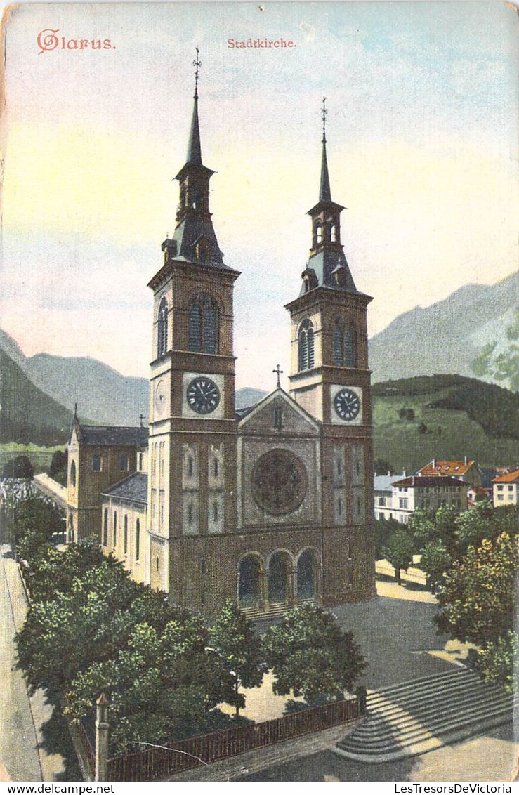 CPA Suisse - Glarus - Stadtkirche - Postkartenverlag Th. Zingg Baden - Schweiz - Colorisée - Illustration - Eglise - Autres & Non Classés