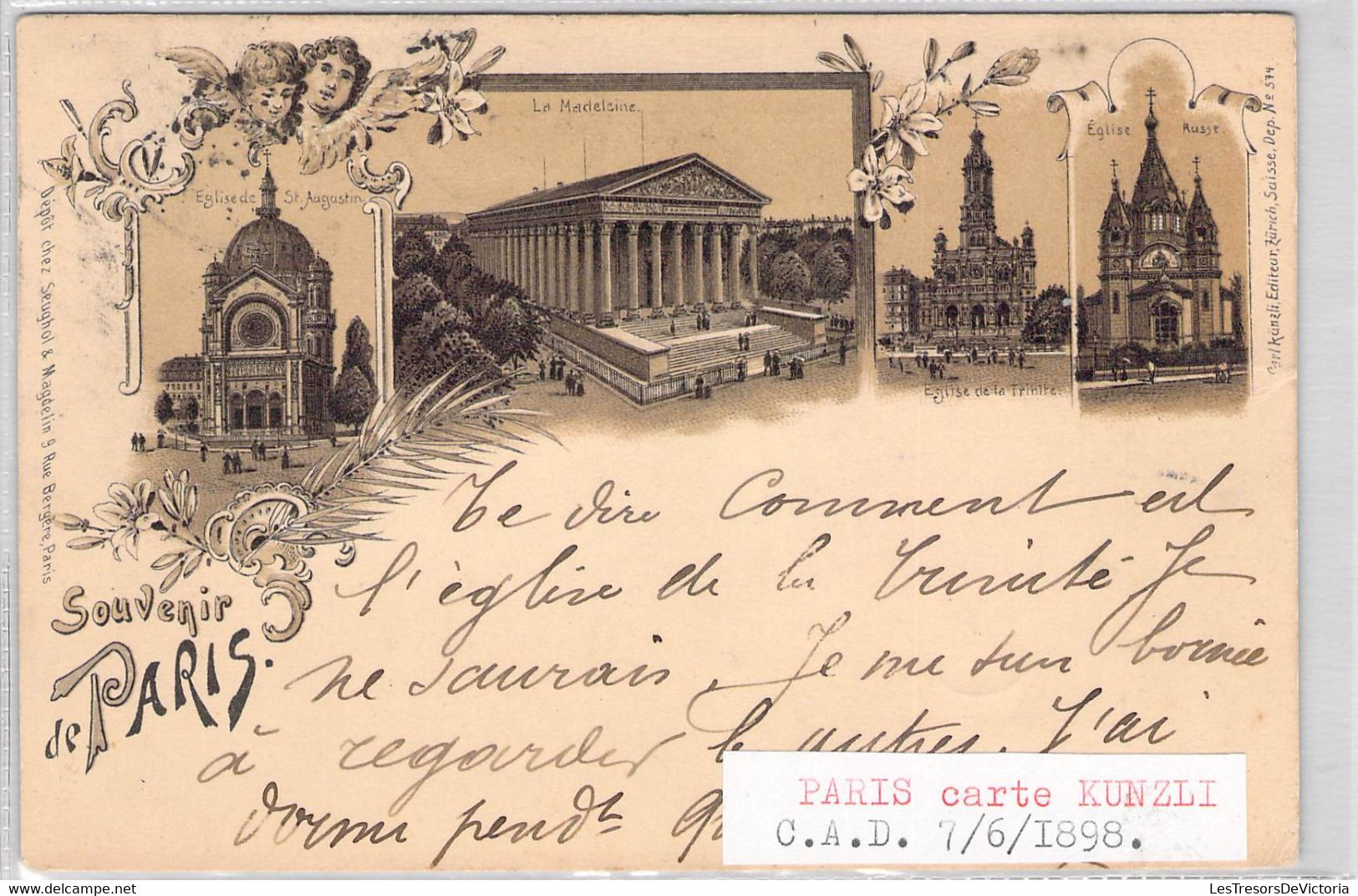 CPA France - Paris - Souvenir De Paris - Editeurs Seughol & Magdelin - Oblitérée Paris 1898 - La Madelaine - Autres Monuments, édifices